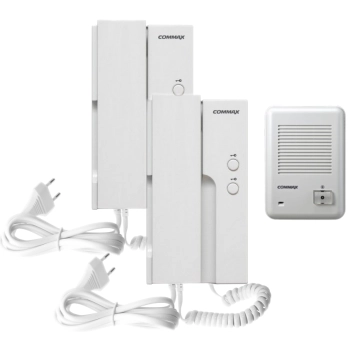 ZESTAW DOMOFONOWY COMMAX 2x UNIFON DP-2HPR + STACJA BRAMOWA DR-201D 230V